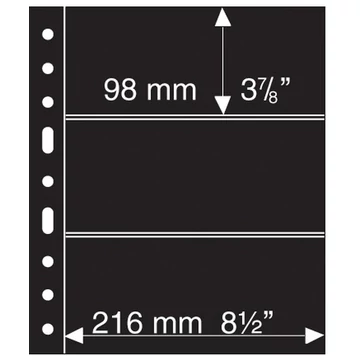 Leuchtturm: GRANDE 3S papírpénz berakólap csomag, fekete