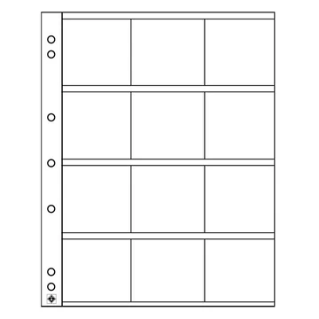 Leuchtturm: NUMIS érmelapok 12 érmetartóhoz ( 50 x 50 mm) 5 db /csomag