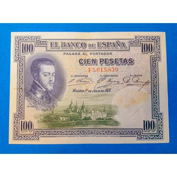 1925.  100 Peseta  VF