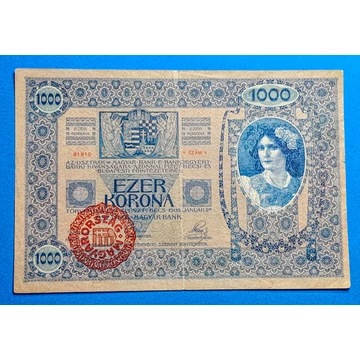 1902. 1.000 Korona F- "MAGYARORSZÁG" felülbélyegzéssel