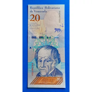 2018.  20 Bolivares UNC