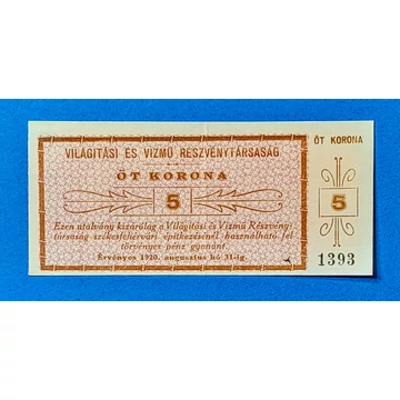 1920.  5 Korona EF Világítási és Vízmű Rt