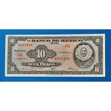 1965. 10 Pesos UNC