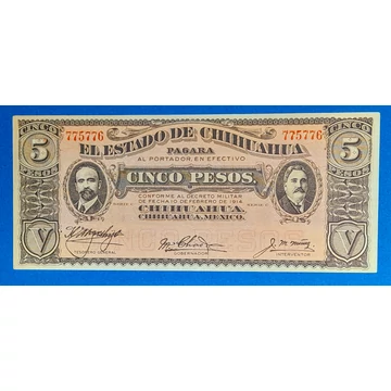 1914. 5 Peso UNC
