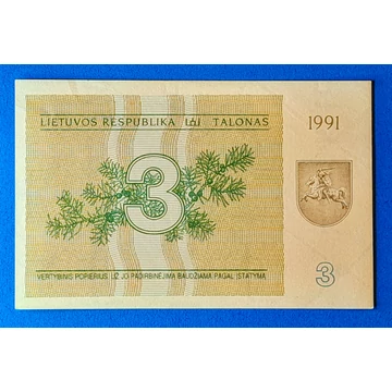 1991.   3 Talonas UNC