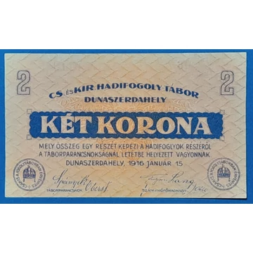 Dunaszerdahely 1916. 2 Korona UNC