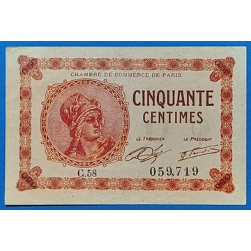 1920. 50 centimes  UNC szükségpénz