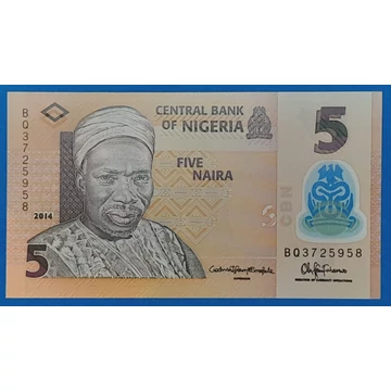 2014. 5 Naira UNC Polymer