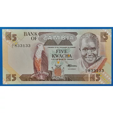 1980-1988.  5 Kwacha UNC