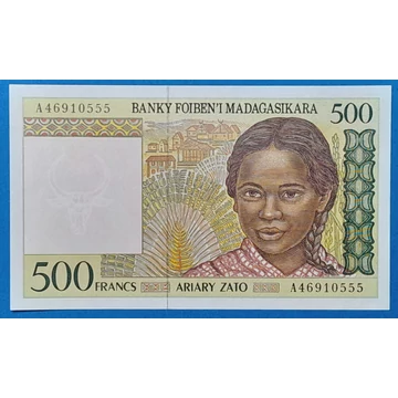 1994. 500 Francs = 100 Ariary UNC