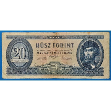 1947.02.27.    20 Forint F "Kossuth címer"