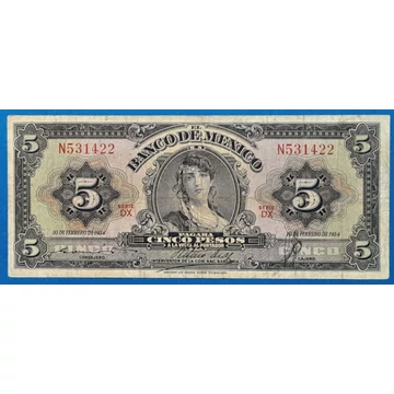 1954. 5 Pesos VF