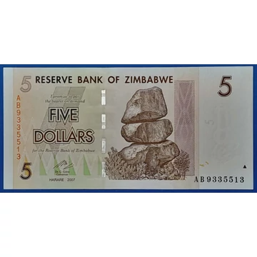 2007. 5 Dollars UNC