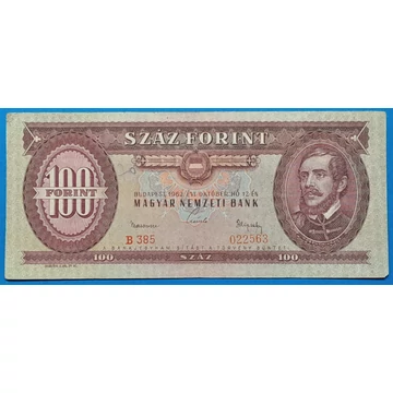 1962.10.12 100 Forint F "egyenes szárú hármas"