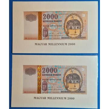 2000.08.20 2.000 Forint UNC  „Magyar Millennium” – sorszámkövető
