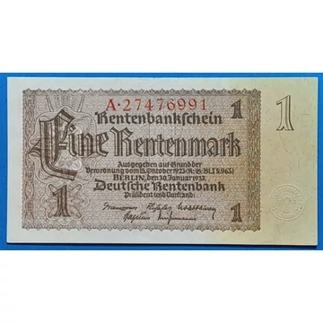 1923. 1 Rentenmark   UNC