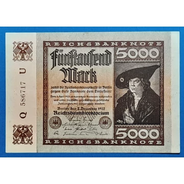 1922.   5.000 Mark UNC