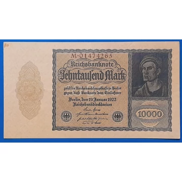 1922.  10.000 Mark VF "kisalakú"