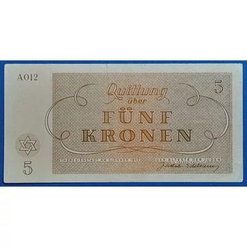 1943.   5 Kronen EF Theresienstadt Getto