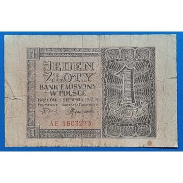 1941.  1 Złoty VG