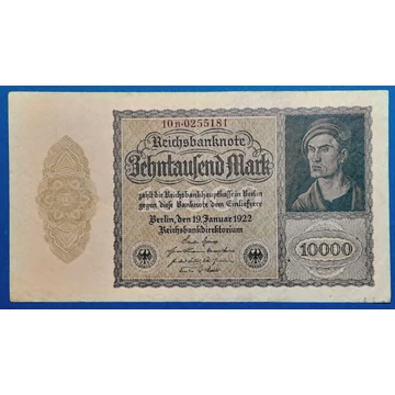 1922.  10.000 Mark F "kisalakú"
