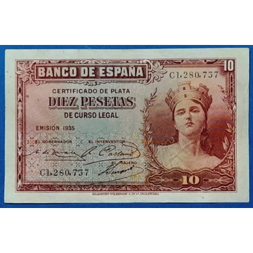 1935.  10 Peseta EF