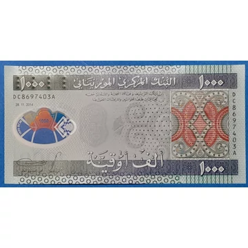 2014. 1.000 Ouguiya UNC Polymer