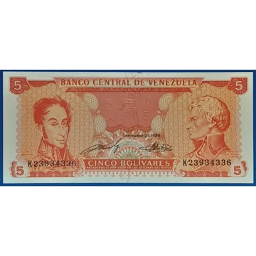 1989.  5 Bolívares UNC