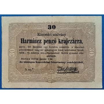 1849.  30 Pengő krajczárra  F+