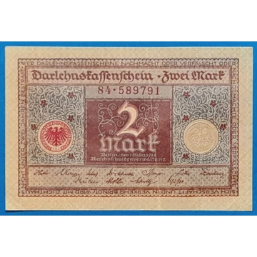 1920.  2 Mark VF "szárazbélyegzővel"