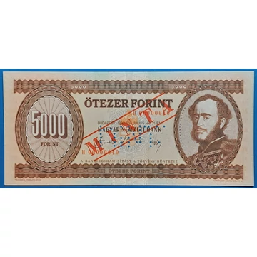 5.000 Forint UNC "MINTA" perforációval, H betűjel előoldal