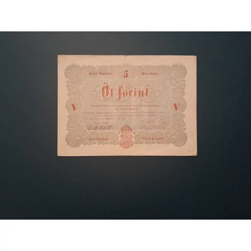 1848.   5 Forint F+  "piros változat"  veszprémi kiadás