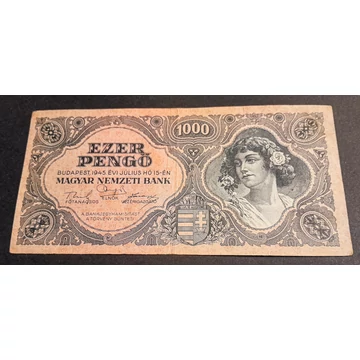 1945.    1.000 Pengő VF  Bélyeg nélküli változat