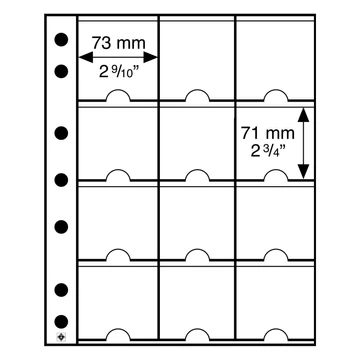 Leuchtturm: GRANDE 12 zsebes éremtartó lap, éremkeretekhez 5 db-os csomag