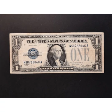 1 Dollár F+  Amerikai Ezüst 1 Dollár Kék pecséttel