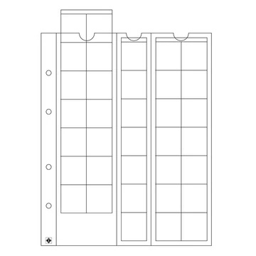 Leuchtturm: OPTIMA érmelapok  35 db érméhez 27 mm -ig átlátszó