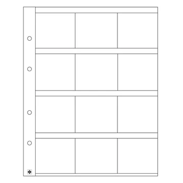Leuchtturm: OPTIMA  Érmelapok  12 db érmetartóhoz 50x50 mm átlátszó