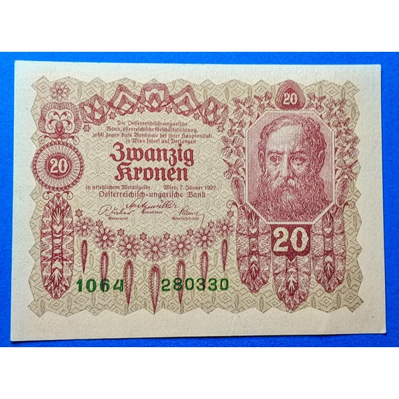 1922.  20 Korona UNC