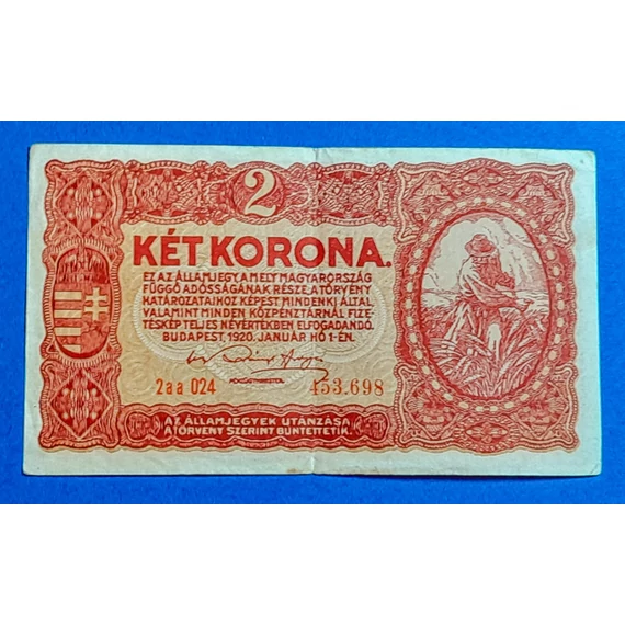 1920.   2 Korona VF+