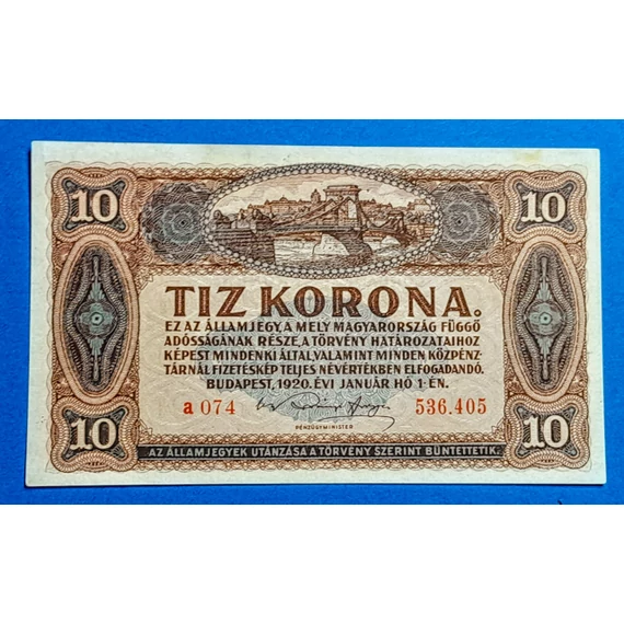 1920.  10 Korona aUNC