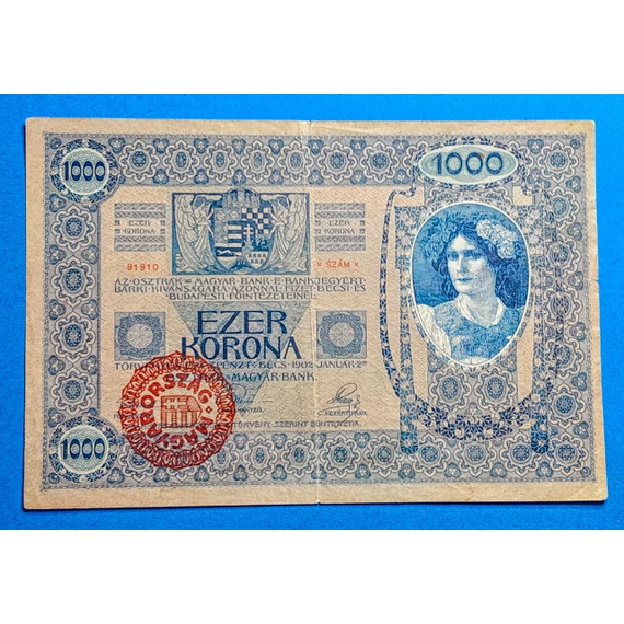1902. 1.000 Korona F- "MAGYARORSZÁG" felülbélyegzéssel
