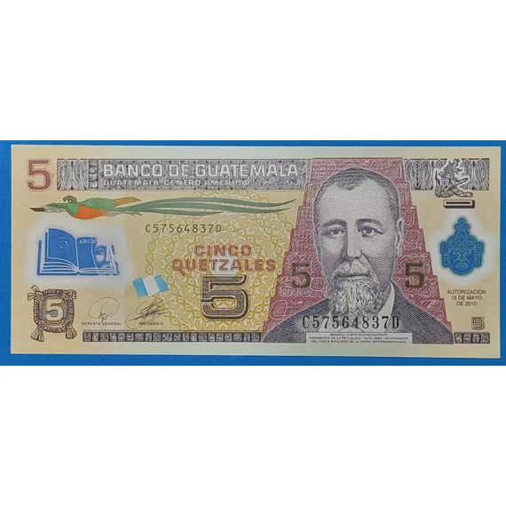 2010. 5 Quetzales UNC Polymer