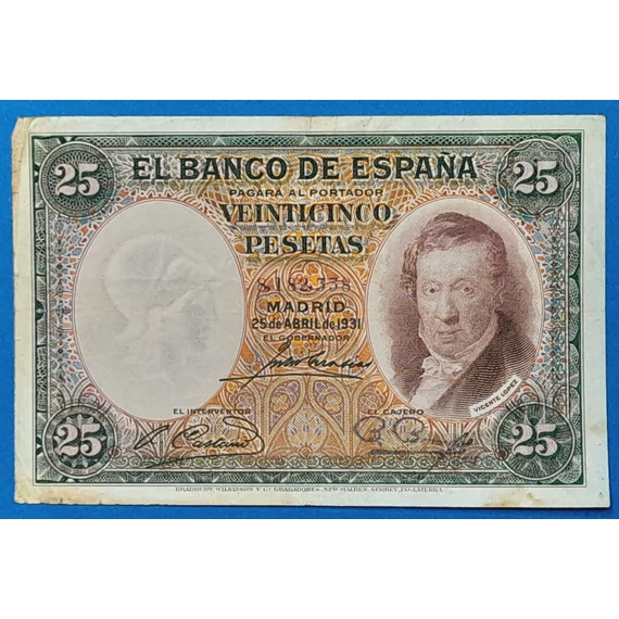 1931.  25 Peseta VG