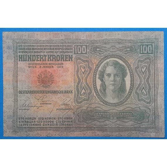 1912. 100 Korona F+