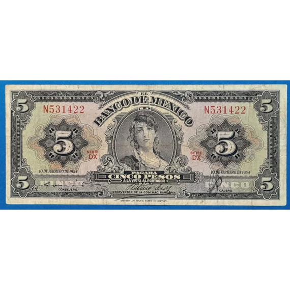 1954. 5 Pesos VF