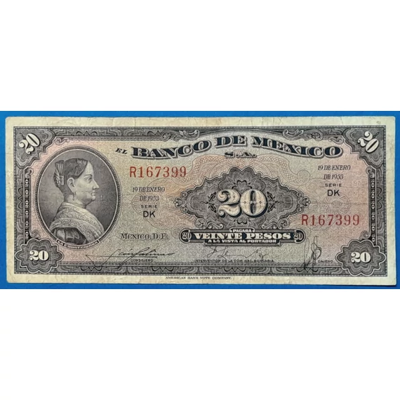 1953. 20 Pesos F+