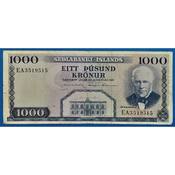 1961. 1000 Krónur F-