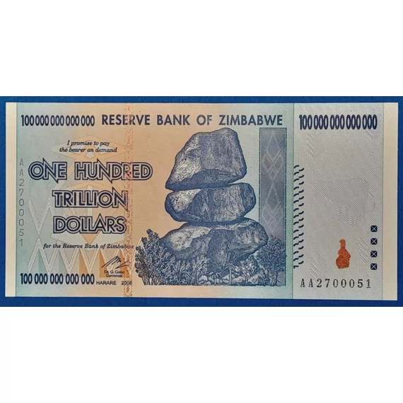 2008. 100.000.000.000.000 Dollars UNC