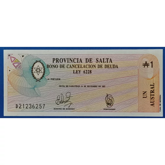 1982. 1 Austral Argentin UNC szükségpénz