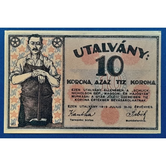 1919.  10 Korona UNC